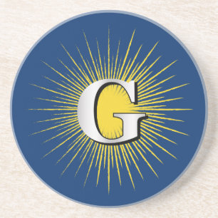 Dessous De Verre En Grès Lettre G - symbole maçonnique