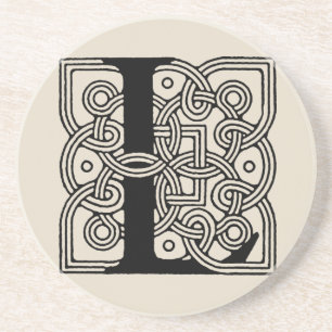 Dessous De Verre En Grès Lettre L Monogramme Vintage Nœud Celtique