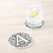 Dessous De Verre En Grès Lettre médiévale illuminée A (Côté)