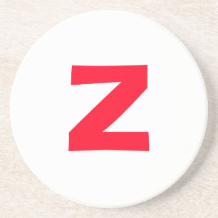 Dessous De Verre En Grès LETTRE MONOMOMOGÉE Rouge INITIALE PROPRE Nom