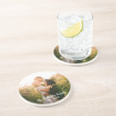 Dessous De Verre En Grès Lettres blanches de mariage personnalisées (Côté)