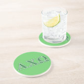 Dessous De Verre En Grès Lettres vertes d'Alphi Chi Omega (Côté)