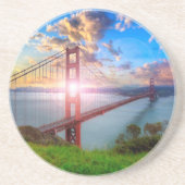 Dessous De Verre En Grès Lever de soleil de Golden Gate (Devant)