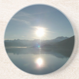 Dessous De Verre En Grès Lever de soleil sur College Fjord Alaska Photograp