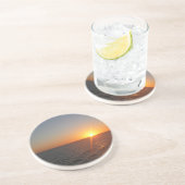 Dessous De Verre En Grès Lever du soleil à Sea III Océan Horizon (Côté)
