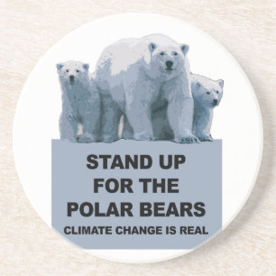 Dessous De Verre En Grès Levez-vous pour les ours polaires