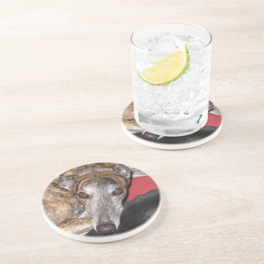 Dessous De Verre En Grès Lévrier Brindle (Côté)