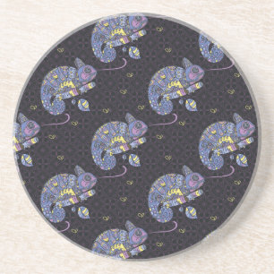 Dessous De Verre En Grès Lézard de Zentangle