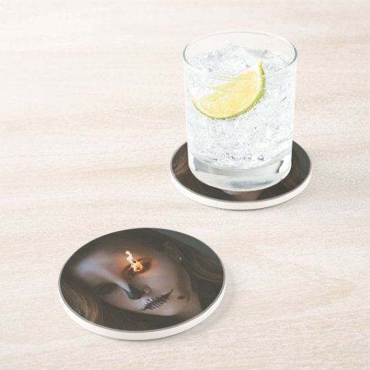 Dessous De Verre En Grès L'Halloween Sandstone Coaster maléfique (Côté)