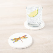 Dessous De Verre En Grès libellule de fleurs jaunes (Côté)