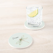 Dessous De Verre En Grès Libellule Rêve Menthe (Côté)