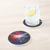 Dessous De Verre En Grès libellule rouge brillante (Côté)