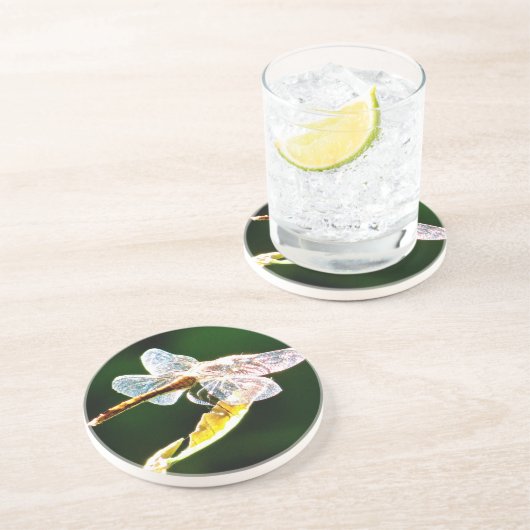 Dessous De Verre En Grès libellule transparente (Côté)