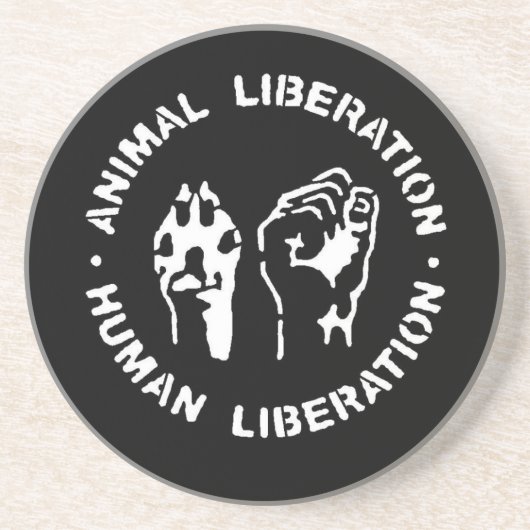 Dessous De Verre En Grès Libération animale d'humain de libération (Devant)
