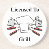 Dessous De Verre En Grès Licence De Grill (Devant)