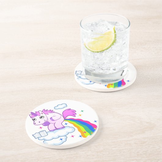 Dessous De Verre En Grès Licorne de Pooping (Côté)