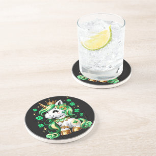 Dessous De Verre En Grès Licorne Mignonne Trèfle St Patrick
