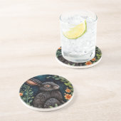 Dessous de verre en grès lièvre de minuit (Côté)