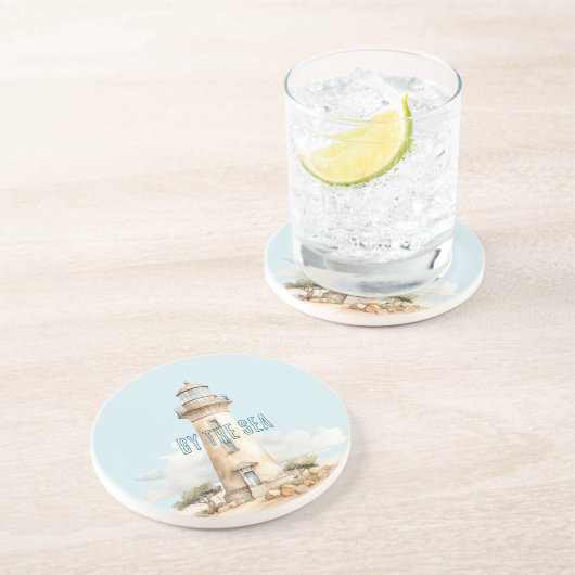 Dessous De Verre En Grès Lighthouse By the sea (Côté)