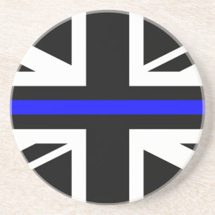 Dessous De Verre En Grès Ligne bleue mince Union Jack