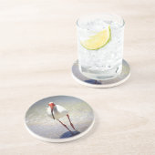 Dessous De Verre En Grès Ligne Ibis blanche (Côté)
