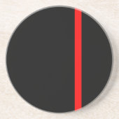 Dessous De Verre En Grès Ligne rouge mince symbolique verticale (Devant)