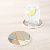 Dessous De Verre En Grès Lignes courbées et tons de terre coupés (Côté)