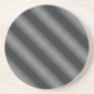 Dessous De Verre En Grès Lignes de gris noir et blanc ultra minces