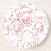 Dessous De Verre En Grès Lignes directrices de Red Roses (Devant)
