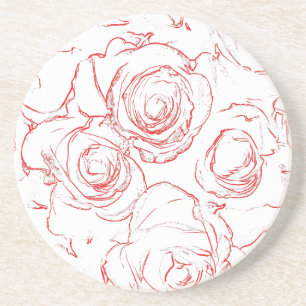 Dessous De Verre En Grès Lignes directrices de Red Roses