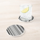 Dessous De Verre En Grès Lignes noires et blanches (Côté)