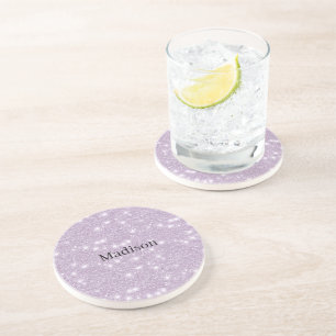 Dessous De Verre En Grès Lila Faux Pailleté Étincelant Féminin