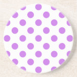 Dessous De Verre En Grès Lilac et pois blancs<br><div class="desc">Lilac et pois blancs</div>