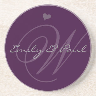 Dessous De Verre En Grès Lilac Musical Monogram Mariage Anniversaire Dessou
