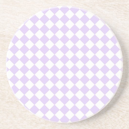 Dessous De Verre En Grès Lilac Purple Diamond À damiers motif (Devant)
