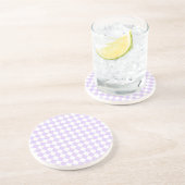 Dessous De Verre En Grès Lilac Purple Diamond À damiers motif (Côté)