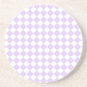 Dessous De Verre En Grès Lilac Purple Diamond Checkered pattern
