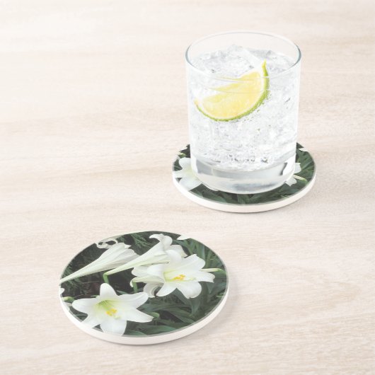 Dessous De Verre En Grès Lily de Pâques (Lilium regale) (Côté)