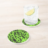 Dessous De Verre En Grès Lime et crépitement Abstrait noir (Côté)