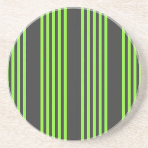 Dessous De Verre En Grès Lime vert et charbon de bois cinq bandes motif