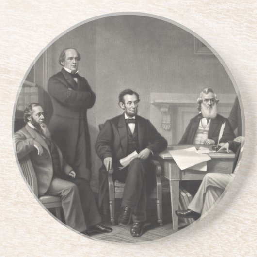 Dessous De Verre En Grès Lincoln Lecture de la proclamation d'émancipation (Devant)
