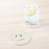 Dessous De Verre En Grès Linge blanc minimaliste Vintage Date de sauvegarde (Côté)