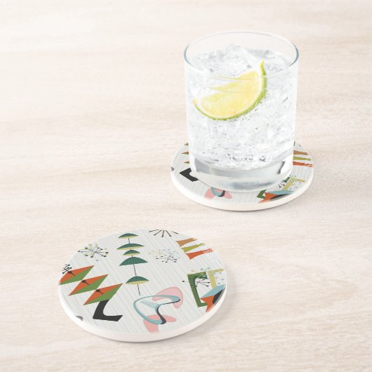 Dessous De Verre En Grès L'inspiration atomique de Retro Eames-Era (Côté)