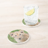 Dessous De Verre En Grès Lion (Côté)