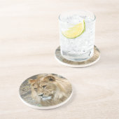 Dessous De Verre En Grès Lion 011 (Côté)