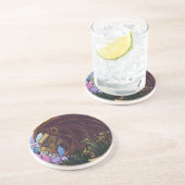 Dessous De Verre En Grès Lion et petits (Côté)