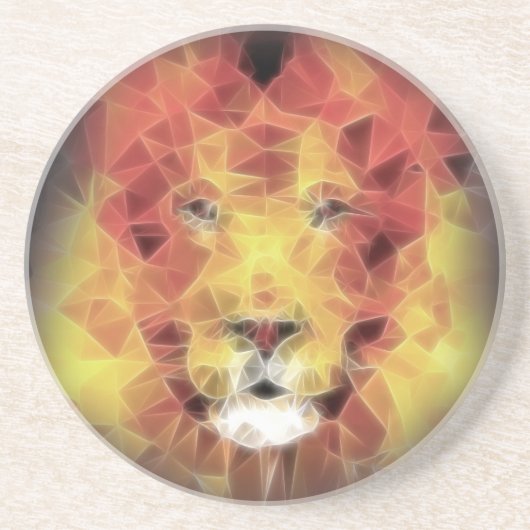 Dessous De Verre En Grès Lion fractal (Devant)