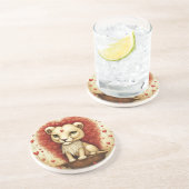 Dessous De Verre En Grès Lion Love 3 (Côté)