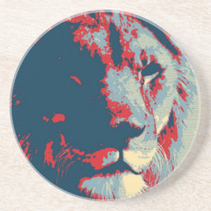Dessous De Verre En Grès Lion Pop Art