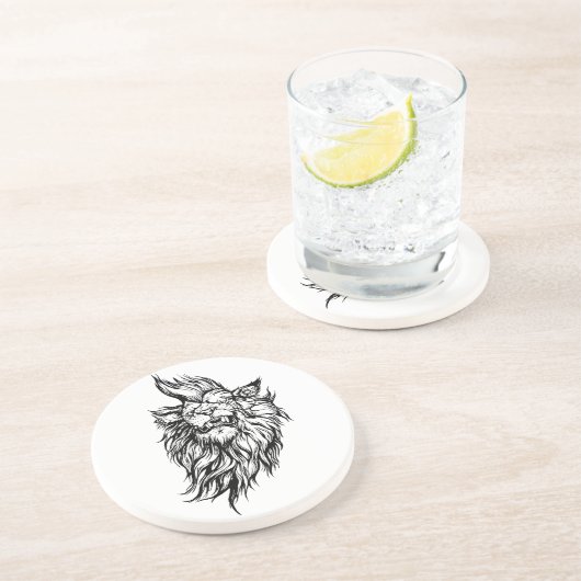 Dessous De Verre En Grès Lion-punk (Côté)